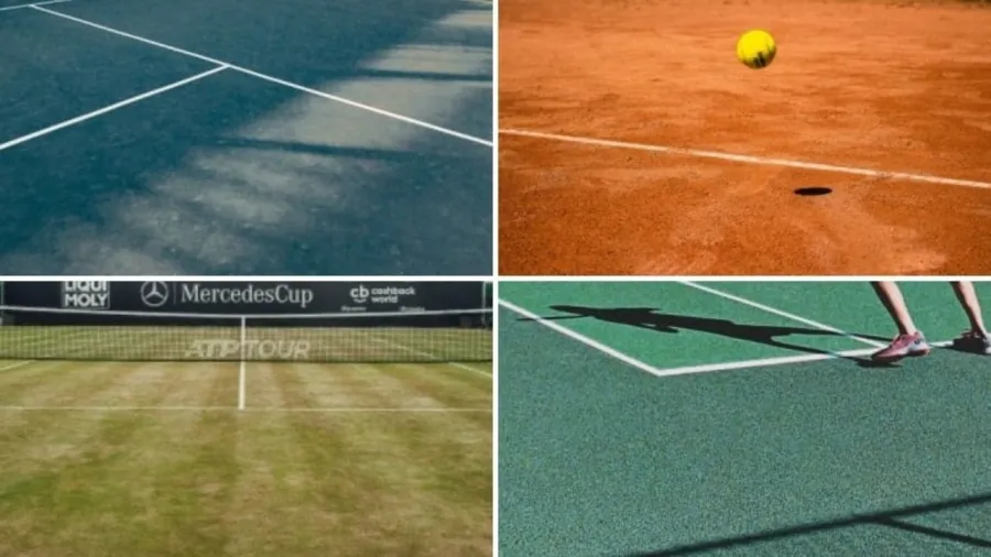 What are Tennis courts Made of